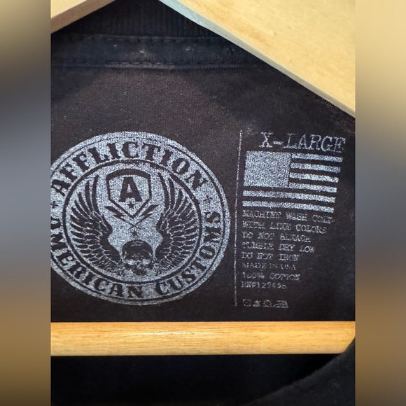 Affliction Skull T Shirt American Customs Cyber Grunge Punk Goth XL - Picture 5 of 7